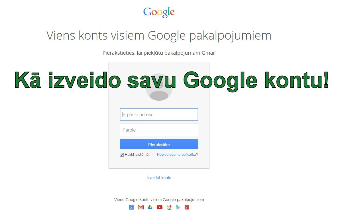 Kā izveidot savu Gmail kontu!